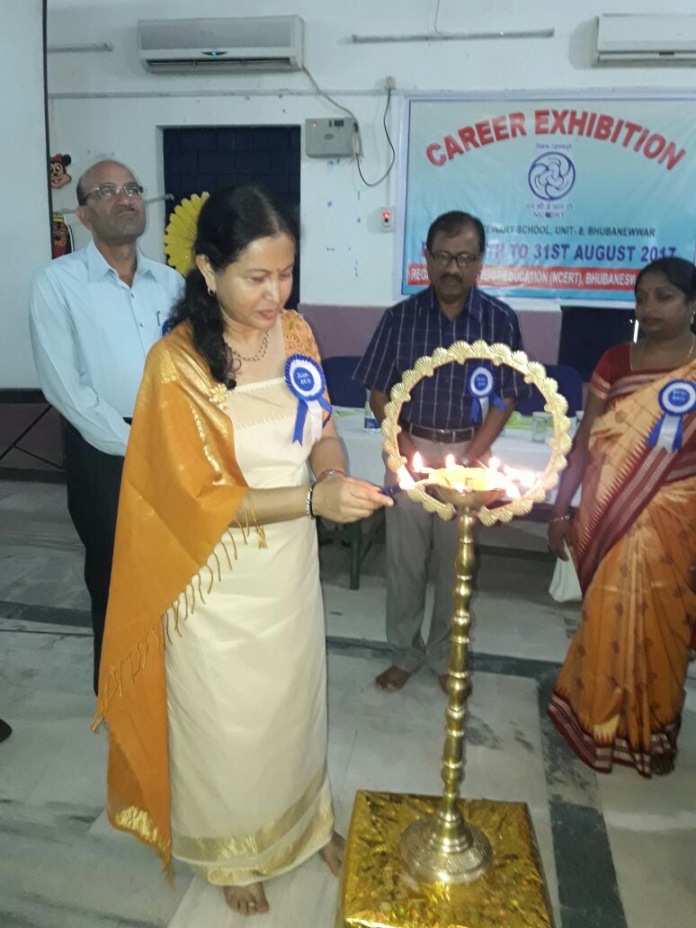 Lighting lamp in Inauguration of Career Exhibition